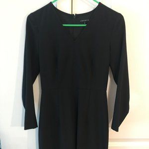 Theoy Black Classic Long-Sleeve Dress